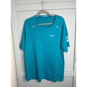 Nike Running Men's Dri-FIT‎ Teal Peloton TShirt Women's XL Short Sleeve Athletic